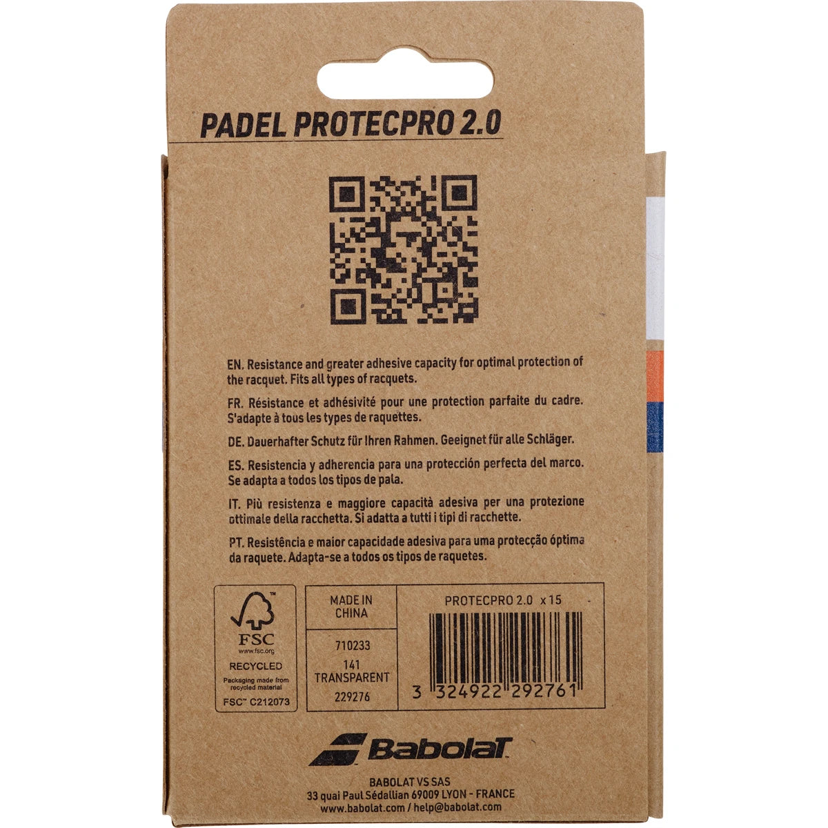BANDES PROTECTRICES BABOLAT PADEL PROTECPRO 2.0 X15