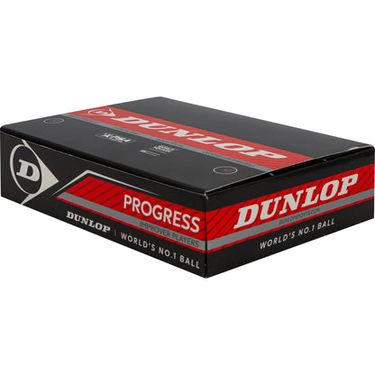 BALLE DE SQUASH DUNLOP MAX PROGRESS (SIMPLE POINT ROUGE - BOITE DE 12)