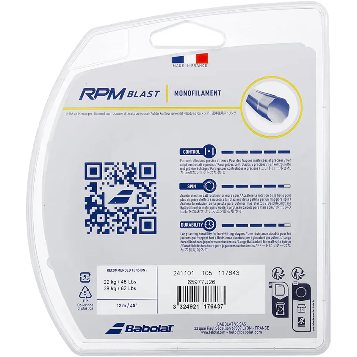 CORDAGE BABOLAT RPM BLAST (12 METRES)