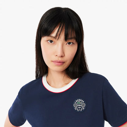 T-SHIRT LACOSTE FEMME HERITAGE