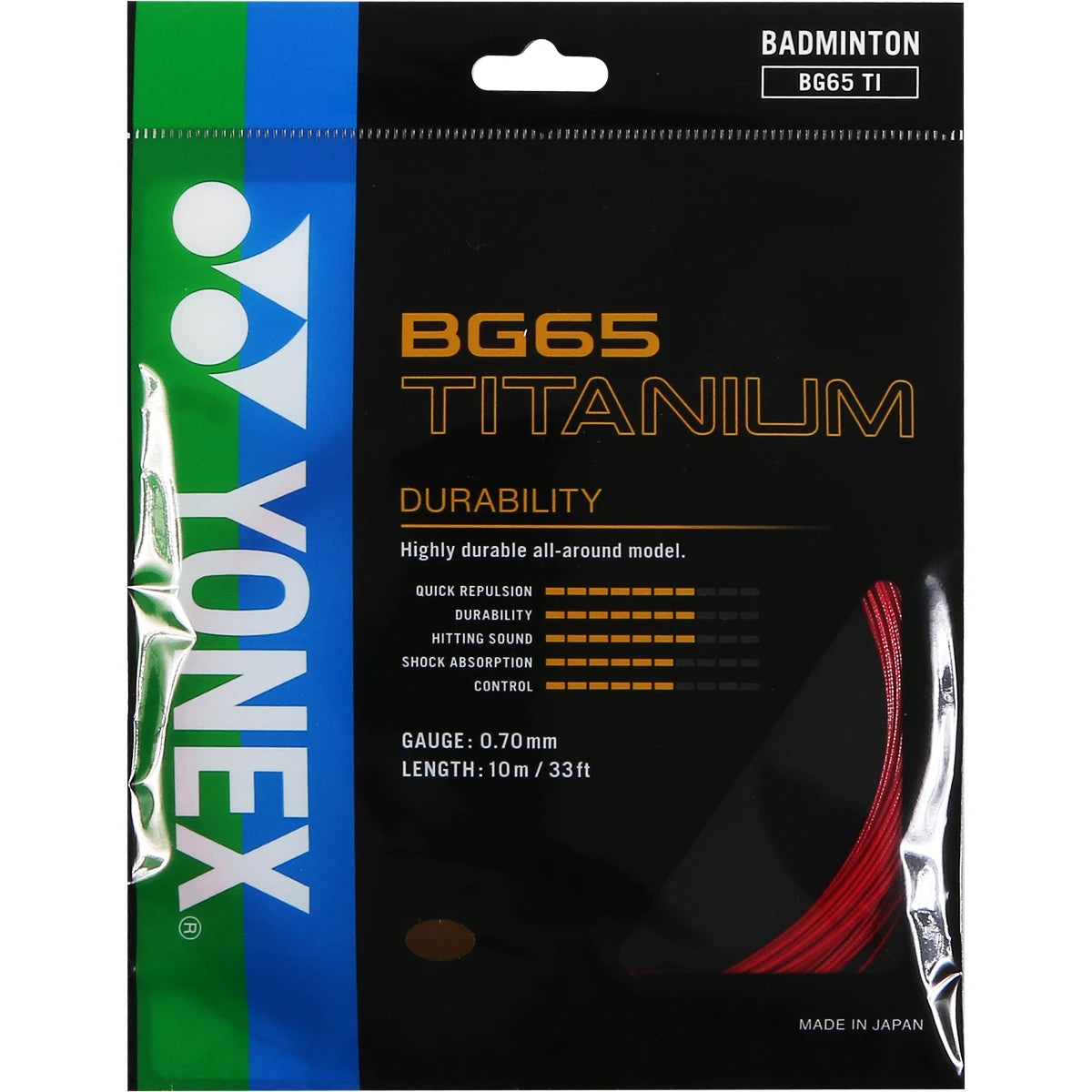 CORDAGE BADMINTON YONEX BG65TI (10 METRES)