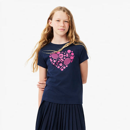 T-SHIRT LACOSTE JUNIOR FILLE CORE PERFOMANCE GRAPHIC