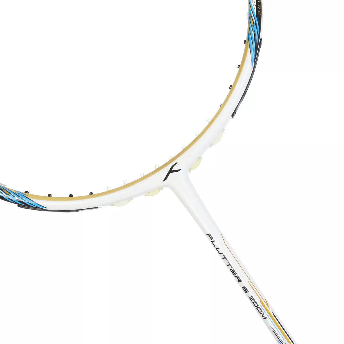 RAQUETTE DE BADMINTON HUNDRED FLUTTER S ZOOM WHITE-GOLD