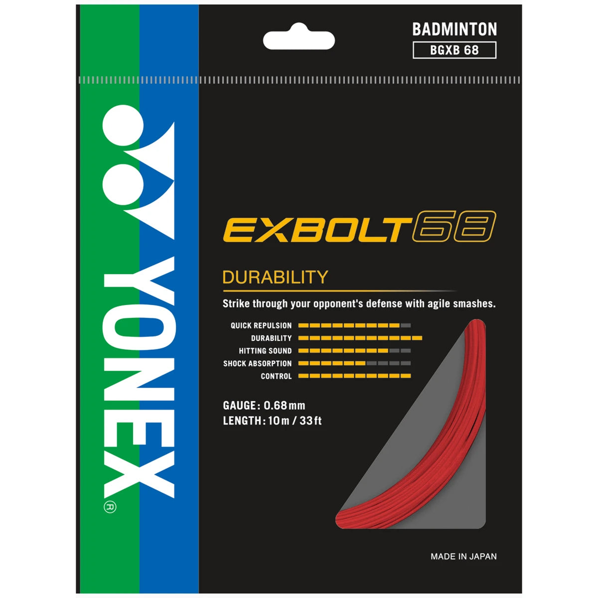YONEX EXBOLT 68 BADMINTON STRING (SET - 10M)
