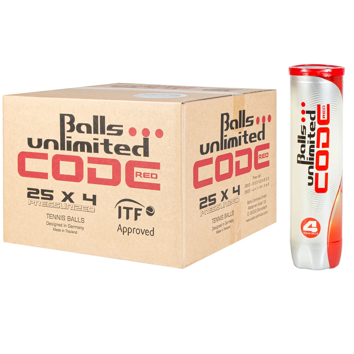 KARTON MIT 25 RÖHREN MIT JE 4 UNLIMITED CODE RED KUGELN