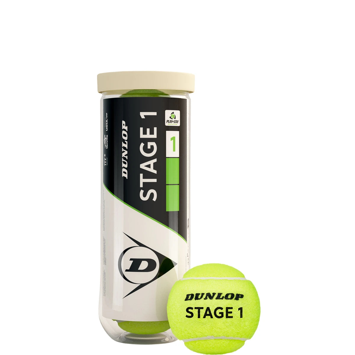 TUBE DE 3 BALLES DUNLOP EASY TENNIS STAGE 1