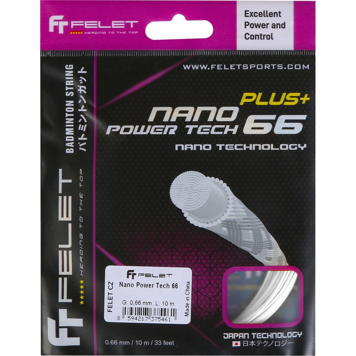 CORDAGE BADMINTON FELET NANO POWER TECH 66 (10 METRES)