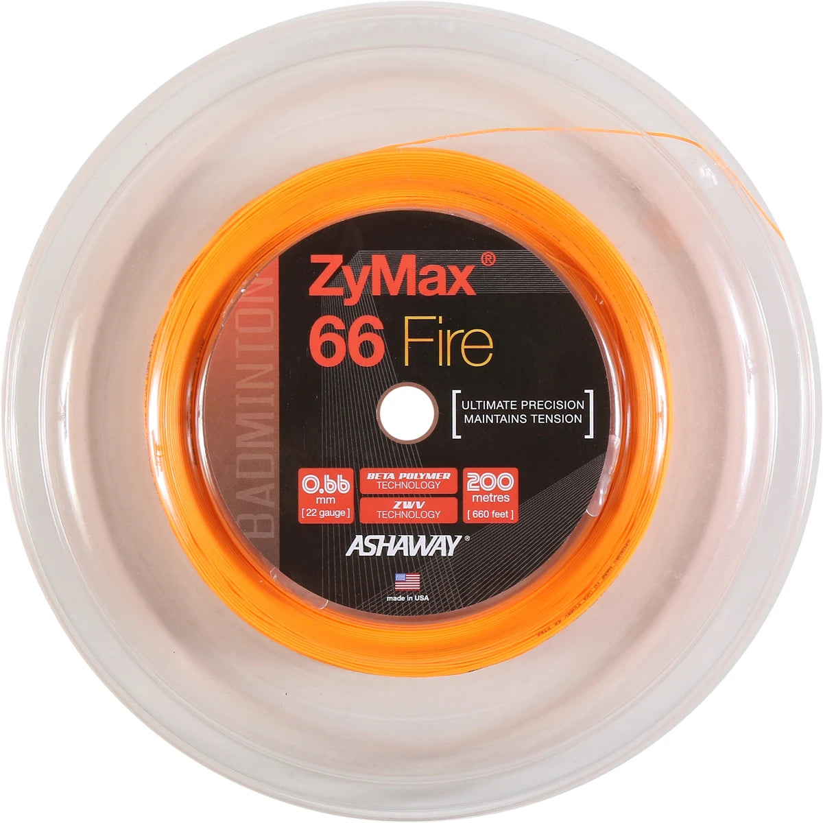 BOBINE BADMINTON ASHAWAY ZYMAX 66 FIRE (200 METRES)