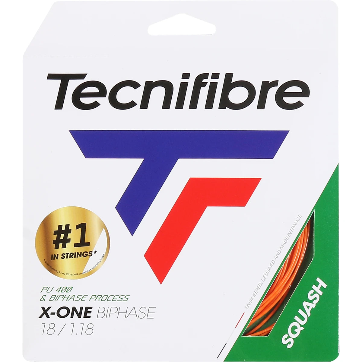CORDAGE DE SQUASH TECNIFIBRE X-ONE BIPHASE (GARNITURE - 10M)
