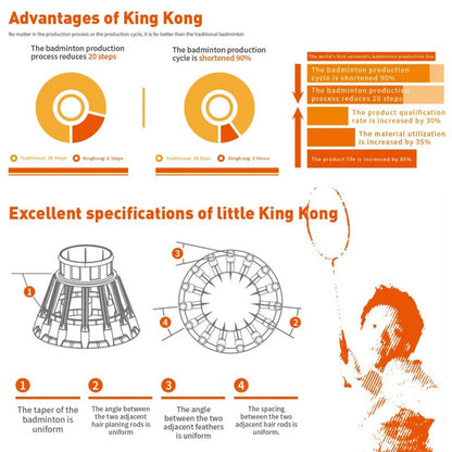 VOLANTS DE BADMINTON HYBRIDE KAWASAKI KING KONG 500