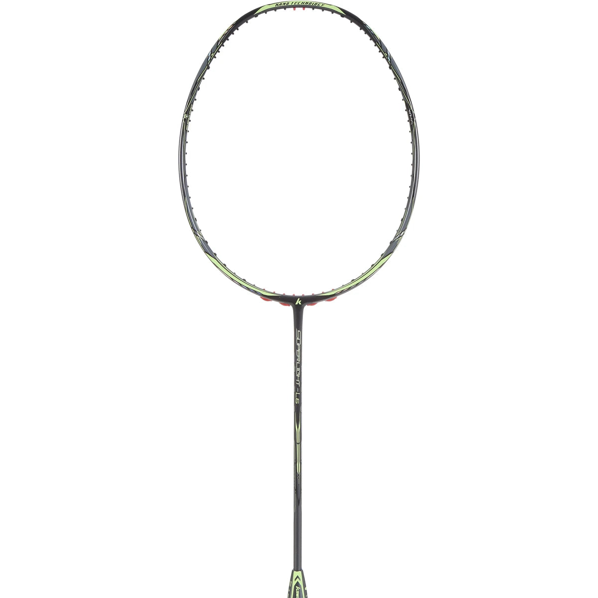 BADMINTONSCHLÄGER KAWASAKI SUPER LIGHT L6 SCHWARZ GRÜN (OHNE BESAITUNG)