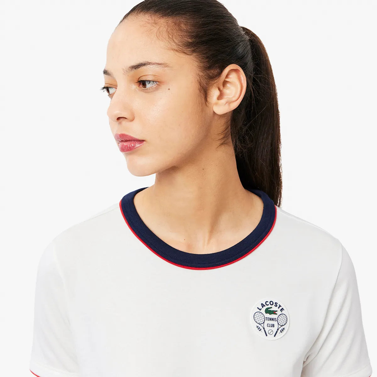 T-SHIRT LACOSTE FEMME HERITAGE
