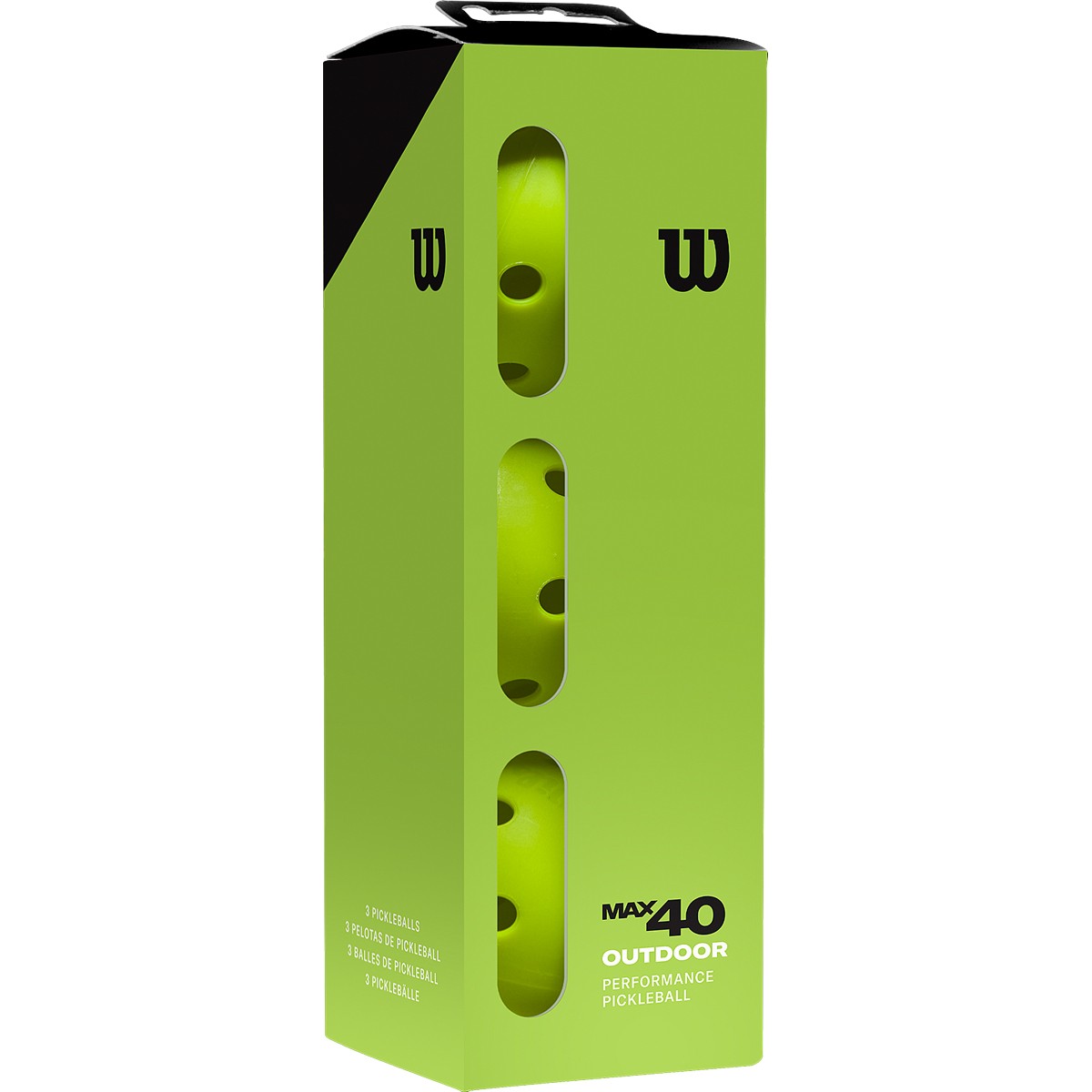 Wilson Max 40 Outdoor Pickleballs, 3er Pack – Neongrün, 40 Löcher, Perfekt Für Draußen
